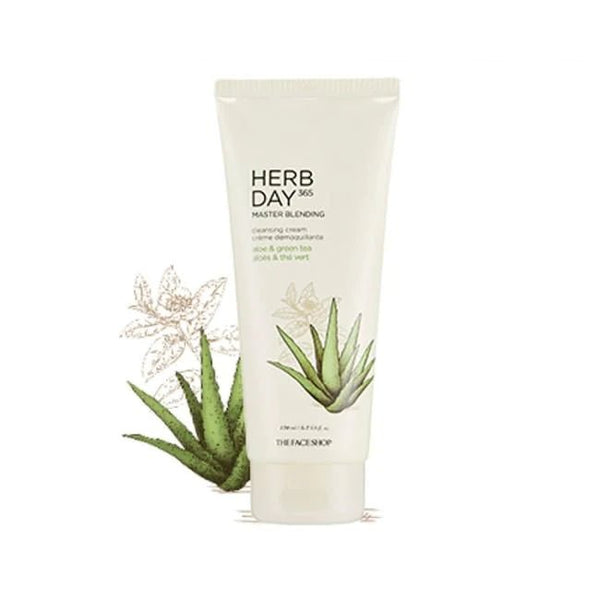 Herb Day 365 Master Blending Cream Cleanser with Green Tea and Aloe Vera - THE FACE SHOP - The Face Shop