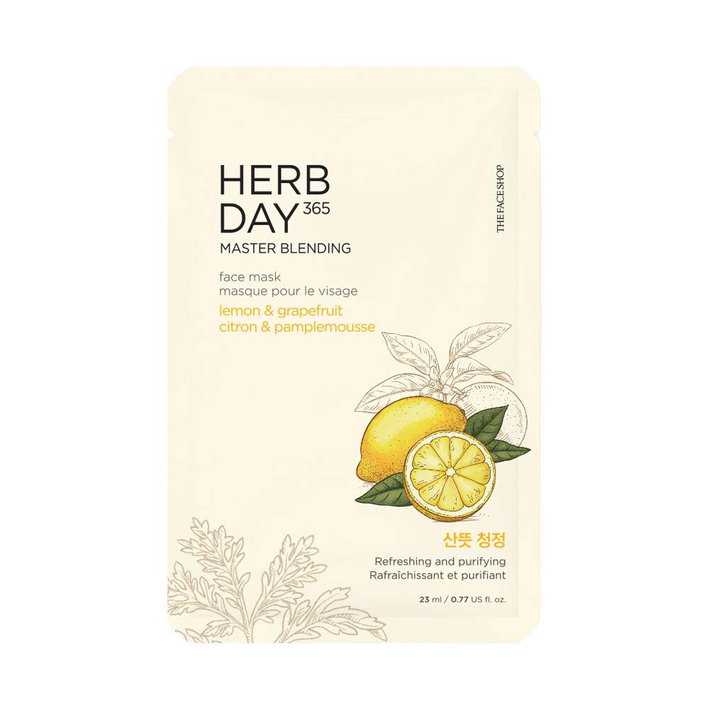 HERB DAY365 MASTER BLENDING FACE MASK LEMON & GRAPEFRUIT - The Face Shop