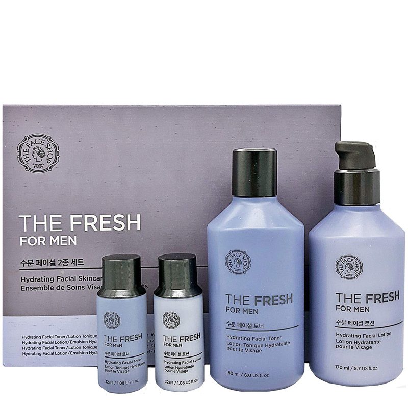 (SET)THE FRESH FOR MEN HYDRATING FACIAL SKINCARE GIFT SET - The Face Shop