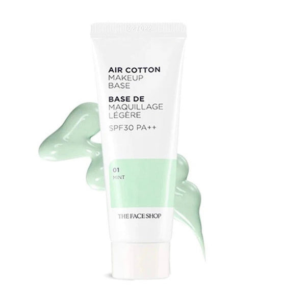 THE FACE SHOP AIR COTTON MAKEUP BASE - 35G (SPF30 PA++) #01 MINT - The Face Shop