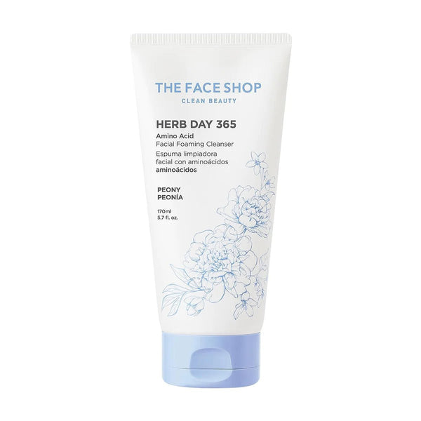 the face shop herb day 365 amino acid facial foaming cleanser - The Face Shop