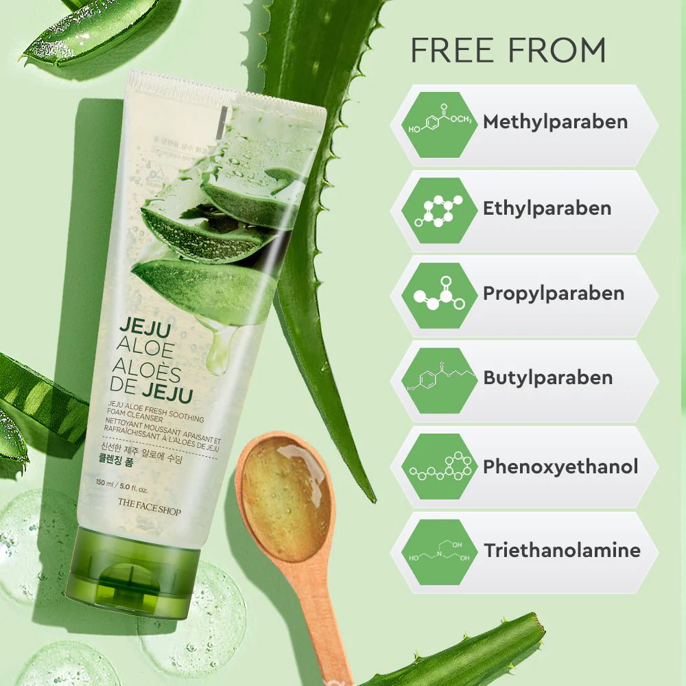 The Face Shop Jeju Aloe Fresh Soothing Foam Cleanser - The Face Shop