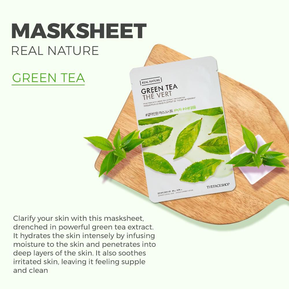 THE FACE SHOP Real Nature Green Tea Face Mask - The Face Shop