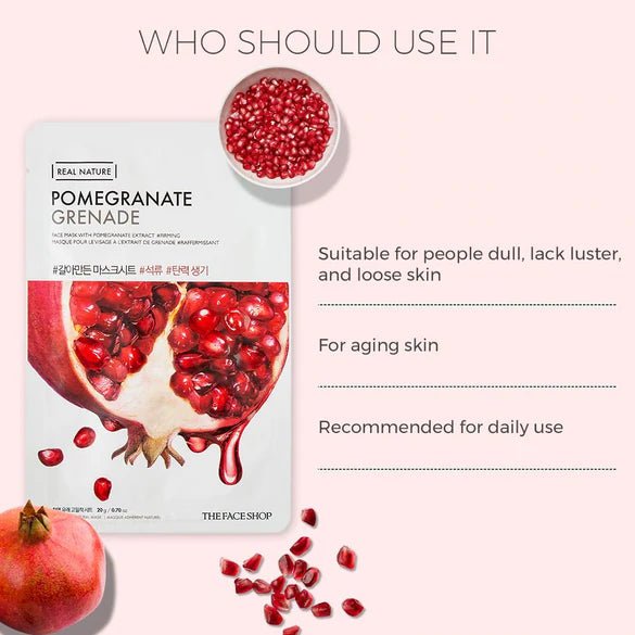 THE FACE SHOP Real Nature Pomegranate Mask - The Face Shop