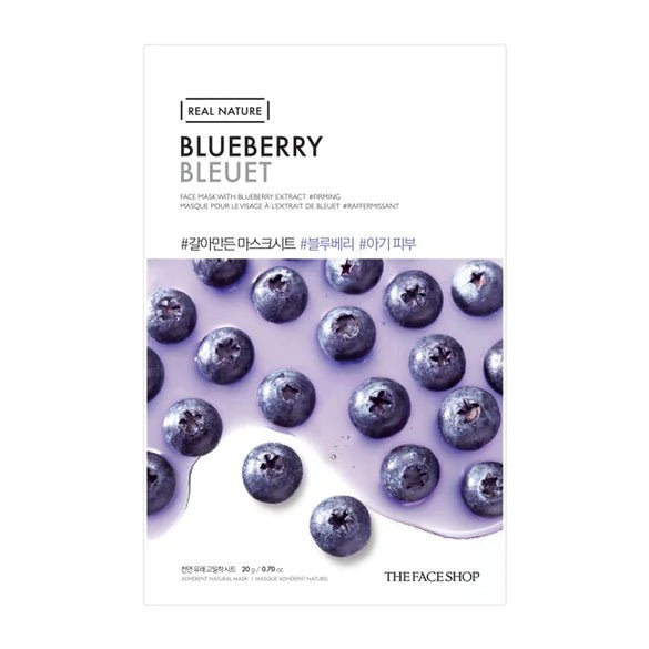 THEFACESHOP REAL NATURE BLUEBERRY FACE MASK - The Face Shop