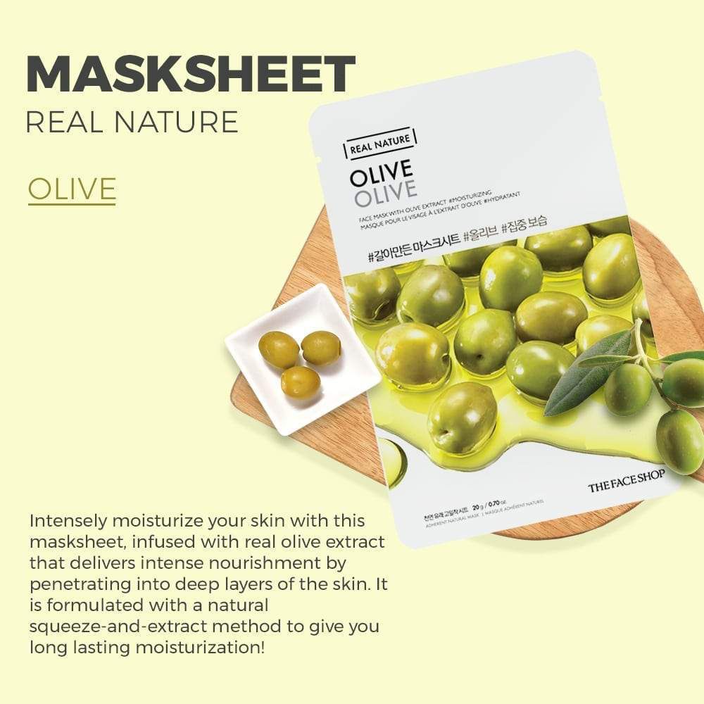 THEFACESHOP REAL NATURE OLIVE FACE MASK - The Face Shop